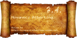 Hovanecz Albertina névjegykártya